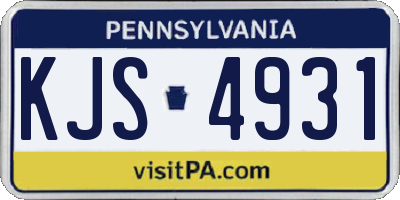 PA license plate KJS4931