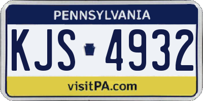 PA license plate KJS4932
