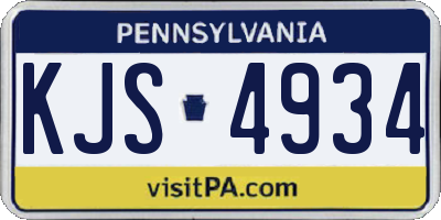 PA license plate KJS4934