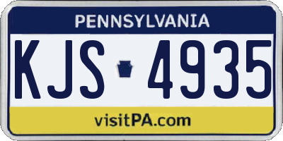 PA license plate KJS4935
