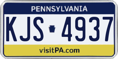 PA license plate KJS4937