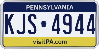 PA license plate KJS4944