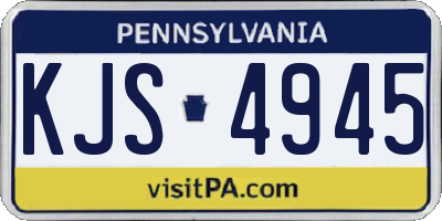 PA license plate KJS4945