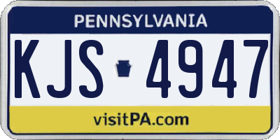 PA license plate KJS4947