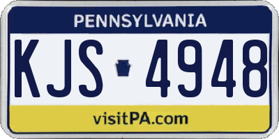 PA license plate KJS4948