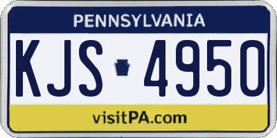 PA license plate KJS4950