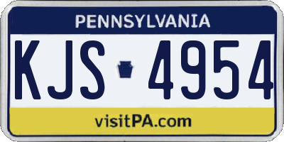 PA license plate KJS4954