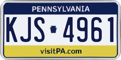 PA license plate KJS4961