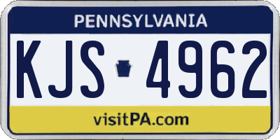 PA license plate KJS4962