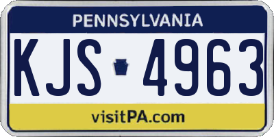 PA license plate KJS4963