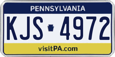 PA license plate KJS4972