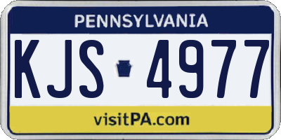PA license plate KJS4977