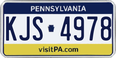 PA license plate KJS4978