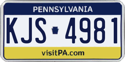 PA license plate KJS4981