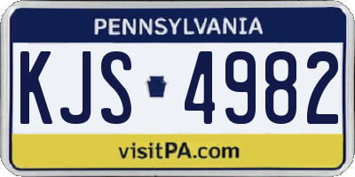 PA license plate KJS4982