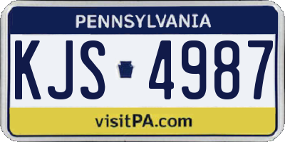 PA license plate KJS4987