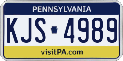 PA license plate KJS4989