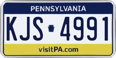 PA license plate KJS4991