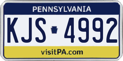 PA license plate KJS4992
