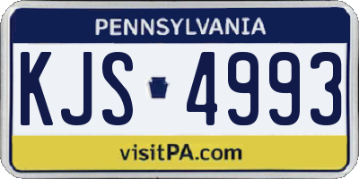 PA license plate KJS4993