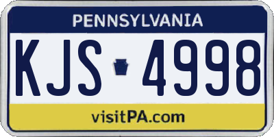PA license plate KJS4998