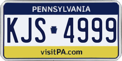 PA license plate KJS4999
