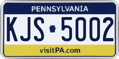 PA license plate KJS5002