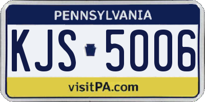 PA license plate KJS5006