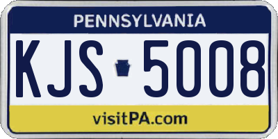 PA license plate KJS5008