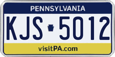 PA license plate KJS5012