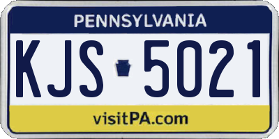 PA license plate KJS5021