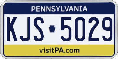 PA license plate KJS5029