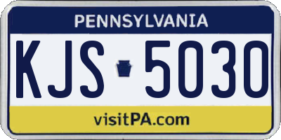 PA license plate KJS5030