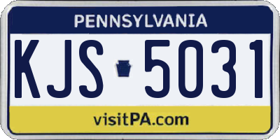 PA license plate KJS5031