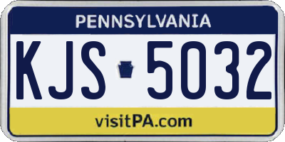 PA license plate KJS5032