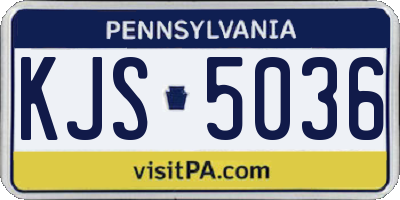PA license plate KJS5036