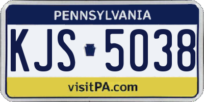 PA license plate KJS5038