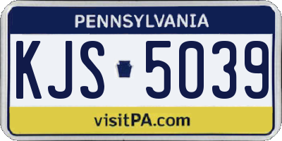PA license plate KJS5039