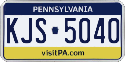 PA license plate KJS5040