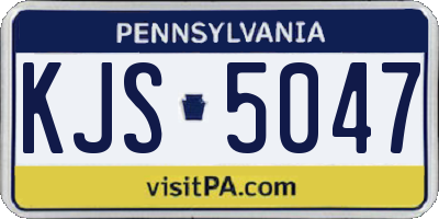 PA license plate KJS5047