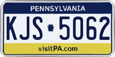 PA license plate KJS5062