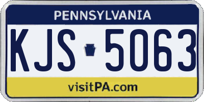 PA license plate KJS5063