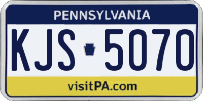 PA license plate KJS5070