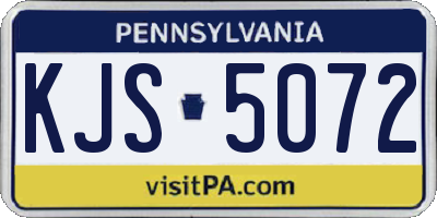 PA license plate KJS5072