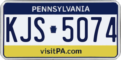 PA license plate KJS5074