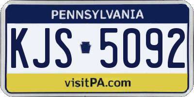 PA license plate KJS5092