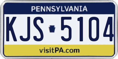 PA license plate KJS5104