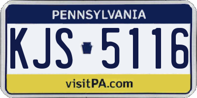 PA license plate KJS5116