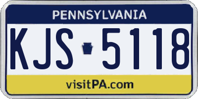 PA license plate KJS5118