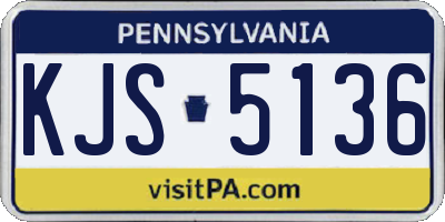 PA license plate KJS5136